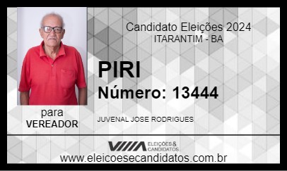 Candidato PIRI 2024 - ITARANTIM - Eleições