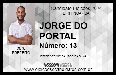 Candidato JORGE DO PORTAL 2024 - BIRITINGA - Eleições