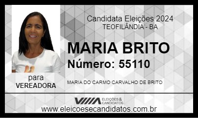 Candidato MARIA BRITO  2024 - TEOFILÂNDIA - Eleições