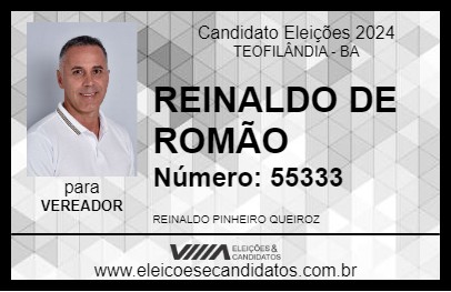 Candidato REINALDO DE ROMÃO 2024 - TEOFILÂNDIA - Eleições