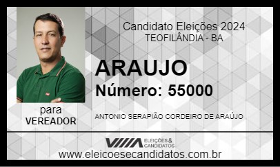 Candidato ARAUJO 2024 - TEOFILÂNDIA - Eleições