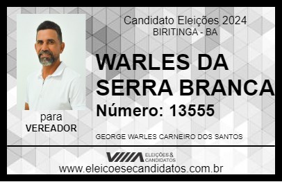 Candidato WARLES DA SERRA BRANCA 2024 - BIRITINGA - Eleições