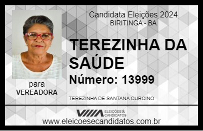 Candidato TEREZINHA DA SAÚDE 2024 - BIRITINGA - Eleições