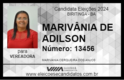 Candidato MARIVÂNIA DE ADILSON 2024 - BIRITINGA - Eleições