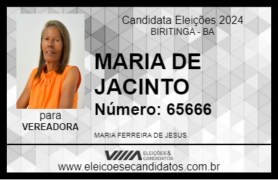 Candidato MARIA DE JACINTO 2024 - BIRITINGA - Eleições