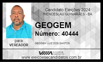 Candidato GEOGEM 2024 - WENCESLAU GUIMARÃES - Eleições