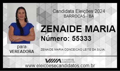 Candidato ZENAIDE MARIA 2024 - BARROCAS - Eleições