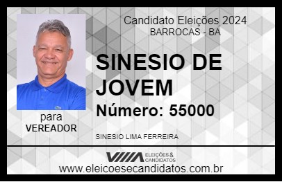 Candidato SINESIO DE JOVEM 2024 - BARROCAS - Eleições