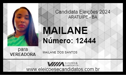 Candidato MAILANE 2024 - ARATUÍPE - Eleições