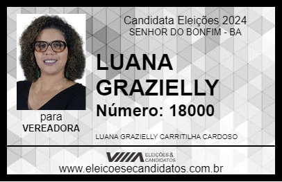 Candidato LUANA GRAZIELLY 2024 - SENHOR DO BONFIM - Eleições