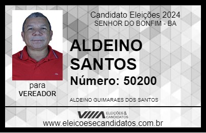 Candidato ALDEINO SANTOS 2024 - SENHOR DO BONFIM - Eleições