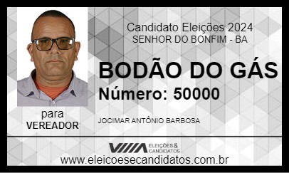 Candidato BODÃO DO GÁS 2024 - SENHOR DO BONFIM - Eleições