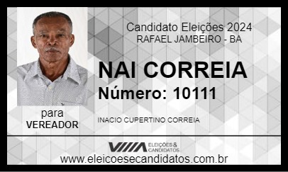 Candidato NAI CORREIA 2024 - RAFAEL JAMBEIRO - Eleições