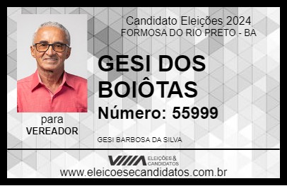 Candidato GESI DOS BOIÔTAS 2024 - FORMOSA DO RIO PRETO - Eleições