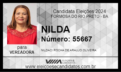 Candidato NILDA 2024 - FORMOSA DO RIO PRETO - Eleições