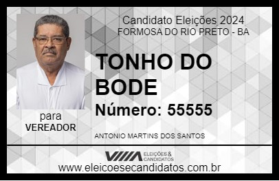 Candidato TONHO DO BODE 2024 - FORMOSA DO RIO PRETO - Eleições