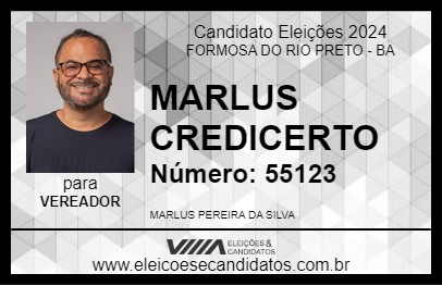 Candidato MARLUS CREDICERTO 2024 - FORMOSA DO RIO PRETO - Eleições