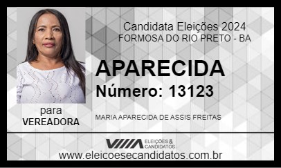 Candidato APARECIDA 2024 - FORMOSA DO RIO PRETO - Eleições