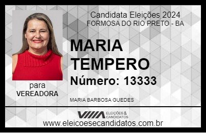 Candidato MARIA TEMPERO 2024 - FORMOSA DO RIO PRETO - Eleições