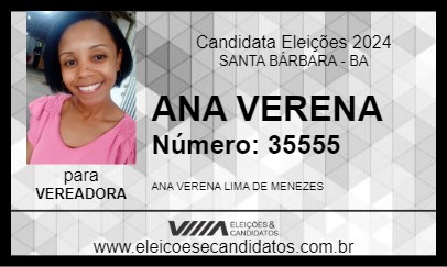 Candidato ANA VERENA 2024 - SANTA BÁRBARA - Eleições