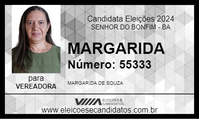 Candidato MARGARIDA 2024 - SENHOR DO BONFIM - Eleições