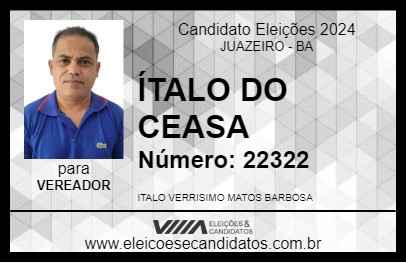 Candidato ÍTALO DO PRODUTOR 2024 - JUAZEIRO - Eleições