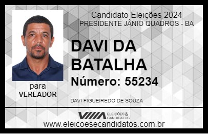 Candidato DAVI DA BATALHA  2024 - PRESIDENTE JÂNIO QUADROS - Eleições