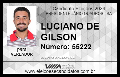 Candidato LUCIANO DE GILSON 2024 - PRESIDENTE JÂNIO QUADROS - Eleições