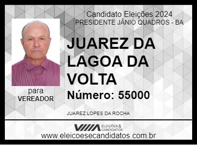 Candidato JUAREZ DA LAGOA DA VOLTA 2024 - PRESIDENTE JÂNIO QUADROS - Eleições