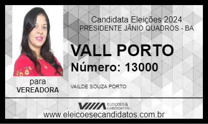 Candidato VALL PORTO 2024 - PRESIDENTE JÂNIO QUADROS - Eleições