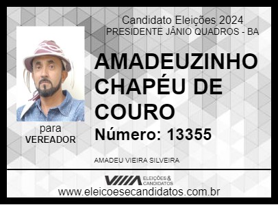 Candidato AMADEUZINHO CHAPÉU DE COURO  2024 - PRESIDENTE JÂNIO QUADROS - Eleições