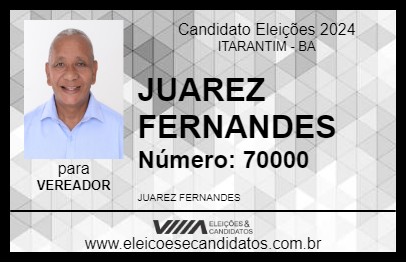 Candidato JUAREZ FERNANDES 2024 - ITARANTIM - Eleições