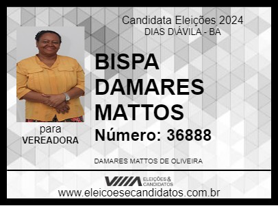 Candidato BISPA DAMARES MATTOS 2024 - DIAS D\ÁVILA - Eleições