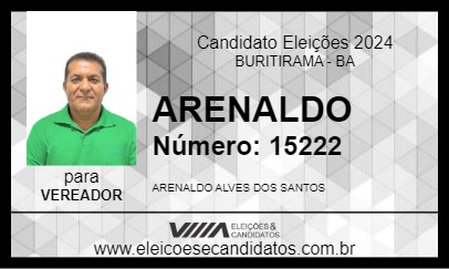 Candidato ARENALDO DO TERRAÇO 2024 - BURITIRAMA - Eleições