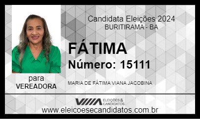 Candidato FÁTIMA VIANA 2024 - BURITIRAMA - Eleições