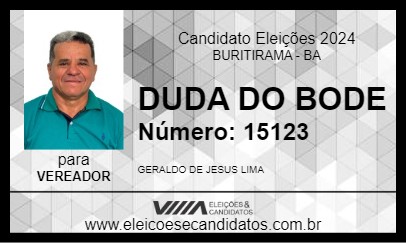 Candidato DUDA DO BODE 2024 - BURITIRAMA - Eleições