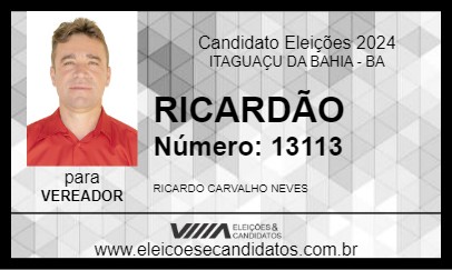 Candidato RICARDÃO 2024 - ITAGUAÇU DA BAHIA - Eleições