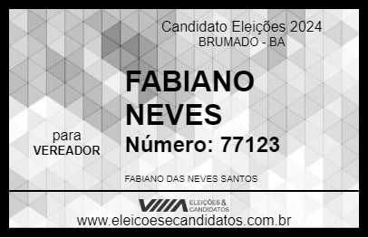 Candidato FABIANO NEVES 2024 - BRUMADO - Eleições