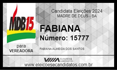 Candidato FABIANA 2024 - MADRE DE DEUS - Eleições