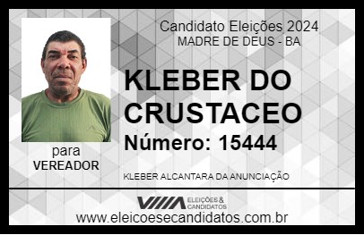 Candidato KLEBER DO CRUSTACEO 2024 - MADRE DE DEUS - Eleições