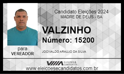 Candidato VALZINHO 2024 - MADRE DE DEUS - Eleições