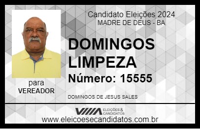 Candidato DOMINGOS LIMPEZA 2024 - MADRE DE DEUS - Eleições