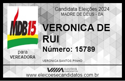 Candidato VERONICA DE RUI 2024 - MADRE DE DEUS - Eleições