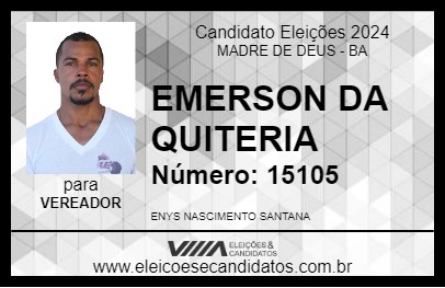 Candidato EMERSON DA QUITERIA 2024 - MADRE DE DEUS - Eleições