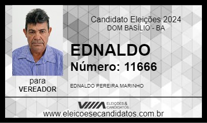 Candidato EDNALDO 2024 - DOM BASÍLIO - Eleições