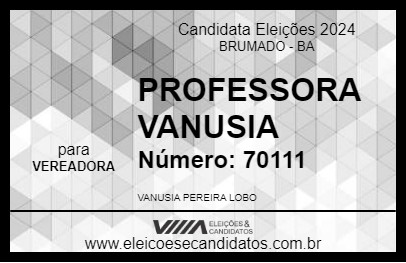 Candidato PROFESSORA VANUSIA 2024 - BRUMADO - Eleições