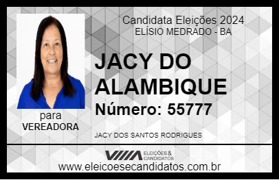 Candidato JACY DO ALAMBIQUE 2024 - ELÍSIO MEDRADO - Eleições