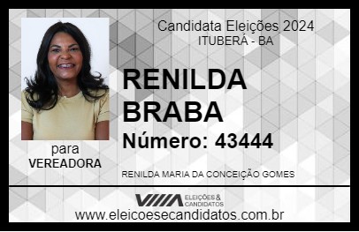 Candidato RENILDA BRABA 2024 - ITUBERÁ - Eleições