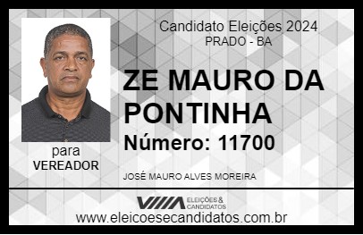 Candidato ZE MAURO DA PONTINHA 2024 - PRADO - Eleições