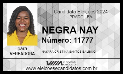 Candidato NEGRA NAY 2024 - PRADO - Eleições